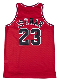1997-98 Michael Jordan Game Used Chicago Bulls Road Jersey (NJ Nets LOA & MEARS A-10)
